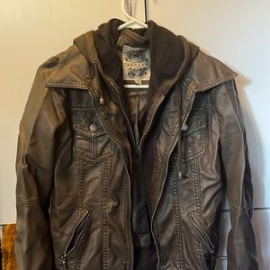 Brown leather jacket